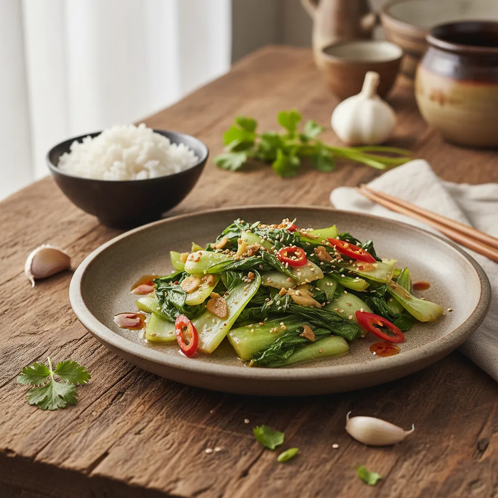 Ginisang Pechay (Sautéed Bok Choy with Ground Pork)