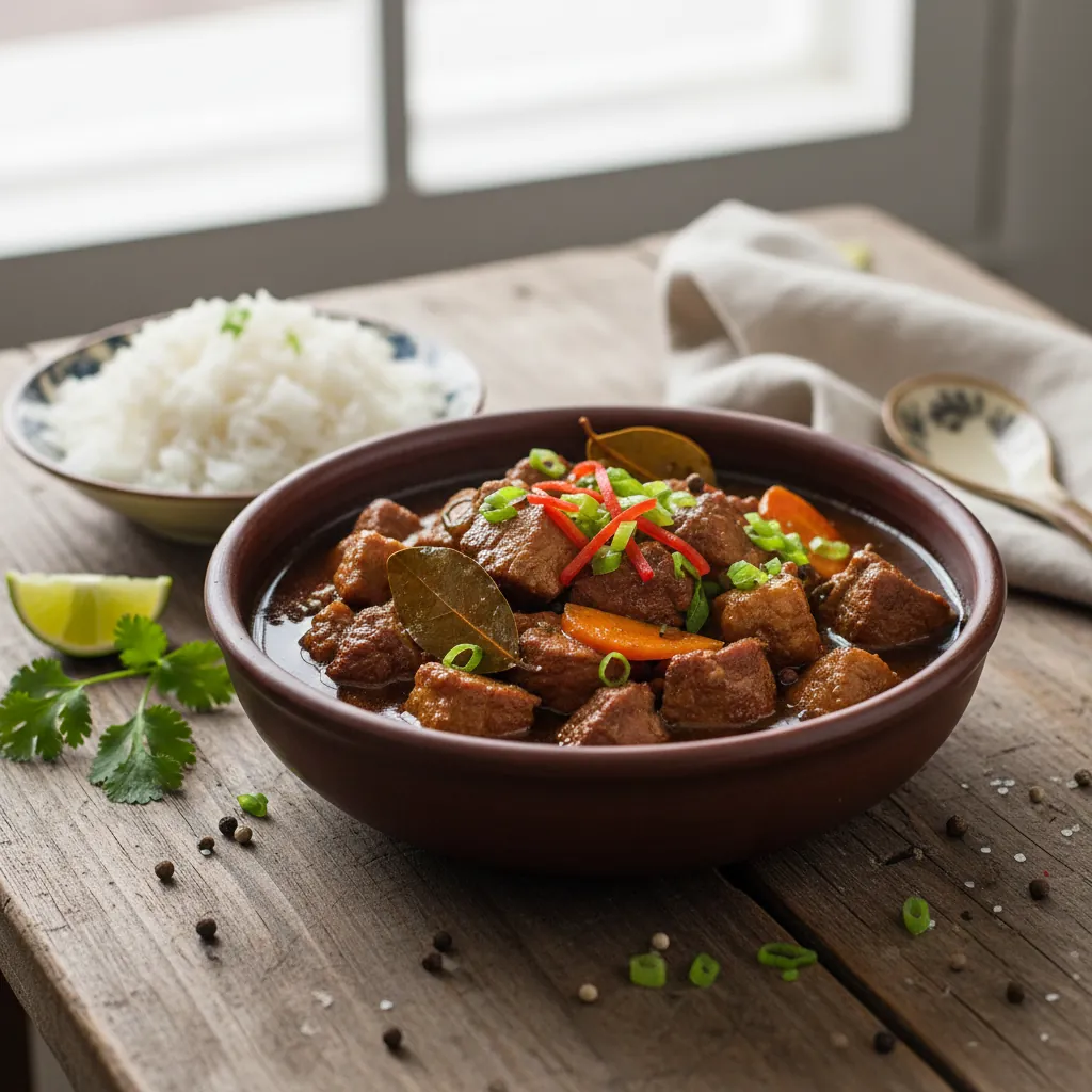 Pork Estofado: A Sweet-Savory Filipino Stew with Saba Bananas